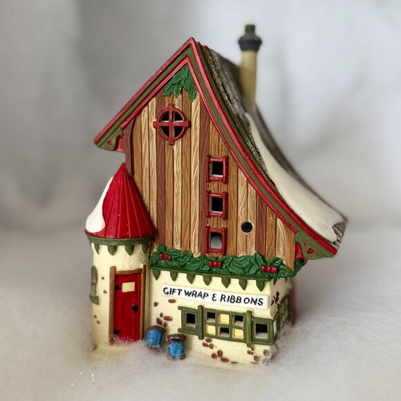 Department 56 - Gift Wrap & Ribbons - Lighted Building Village Display